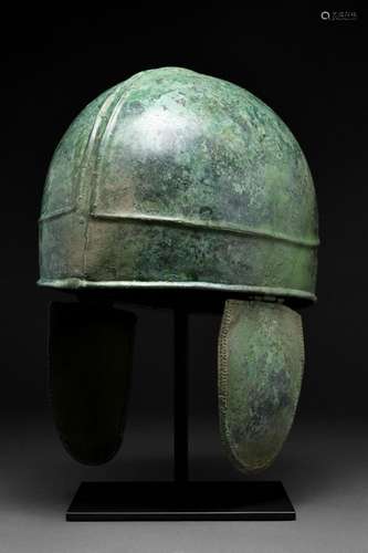 GREEK CHALCIDIAN BRONZE HELMET - XRF TESTED