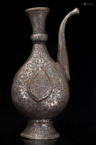 OTTOMAN OR SAFAVID COPPER TINNED EWER