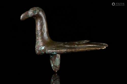 ANCIENT WESTERN ASIATIC BRONZE BIRD TERMINAL