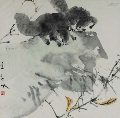 CHEN Wen Hsi (Wenxi) (Singapore 1906-1991), Two Squirrels, I...