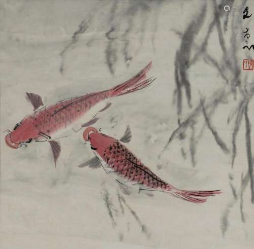 CHEN Wen Hsi (Wenxi) (Singapore 1906-1991), Two Koi Fish (Pi...