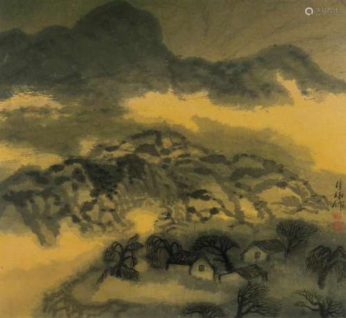 JIANAN Wang (Chinese b.1955), Village Scene, W/Clr, 43x47cm