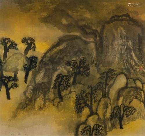 JIANAN Wang (Chinese b.1955), Hillside, W/Clr, 39.5x42cm
