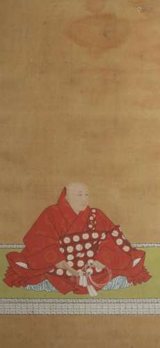 Japanese School , Portrait of a Retired Emperor, Gouache &am...