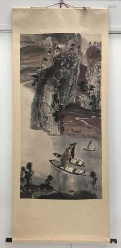 Artist Unknown Chinese School , Mountainous River Landscape ...