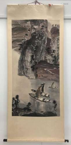 Artist Unknown Chinese School , Mountainous River Landscape ...