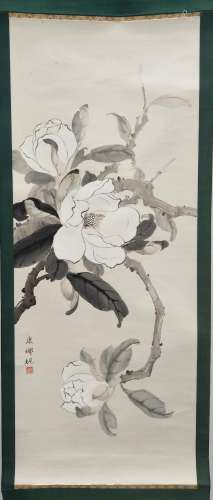 Chinese School , Magnolia Blossoms, Ink & Colour on Pape...
