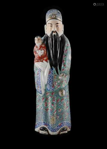 Chinese Republic Period Famille Rose Figure of Fu Xing. Xin ...