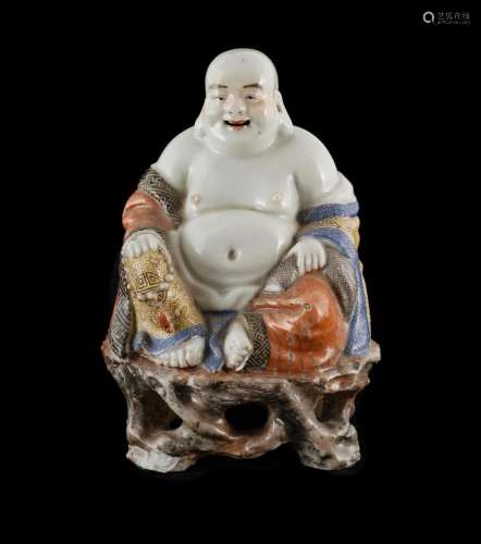 Chinese Famille Rose Buddha Budai, Late Qing or Republic Per...