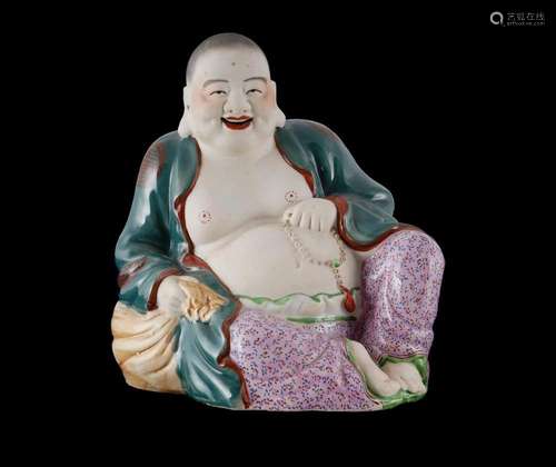 Chinese Famille Rose Buddha Budai Impressed seal mark. (H18c...