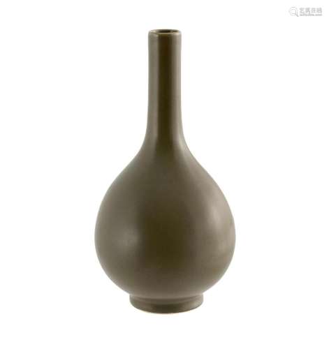 Chinese Teadust Glazed Bottle Vase Two character seal mark (...