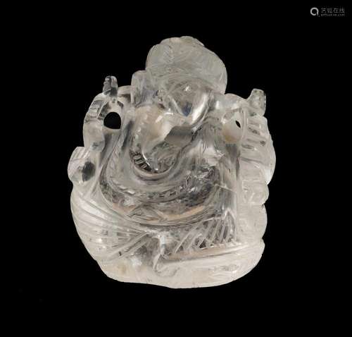 Carved Rock Crystal Figure of Ganesha. (H8.5cm) PROVENANCE: ...