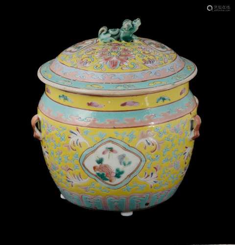 Chinese Famille Jaune Porcelain Nyonya Ware Kamcheng. Late 1...