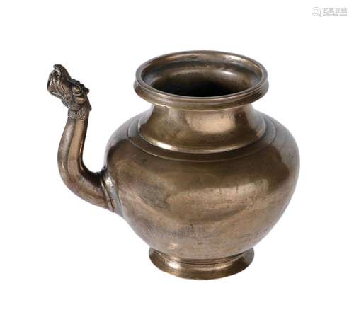 Indian Bronze Water Pot (Kendi) With makara head spout. (H17...