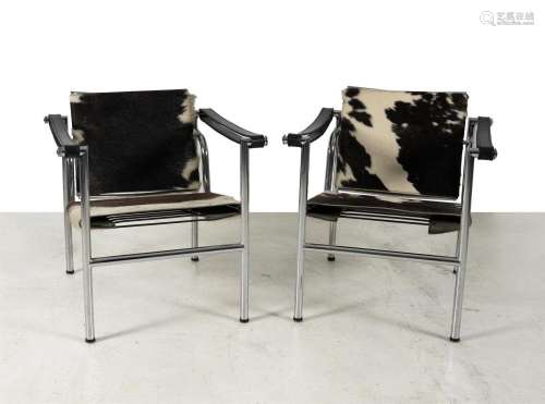 Pr Reproduction Le Corbusier LC1 Chairs, c.1980s With cowhid...