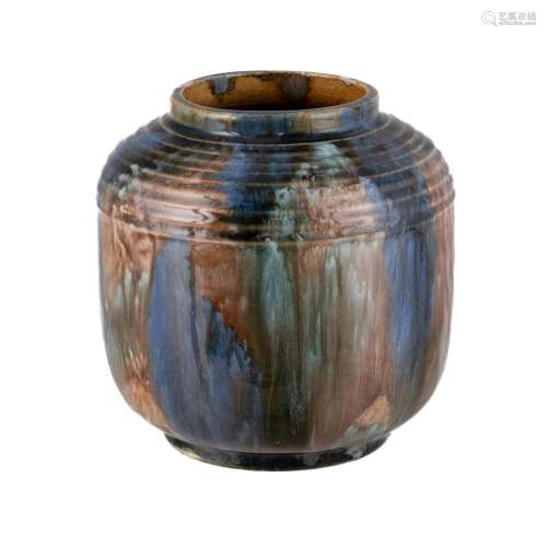 Australian Pottery Drip Glaze Vase Incised initials 'G.I...