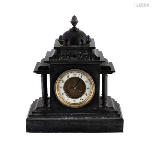 19th Century French Black Slate Mantel Clock Dial with Arabi...