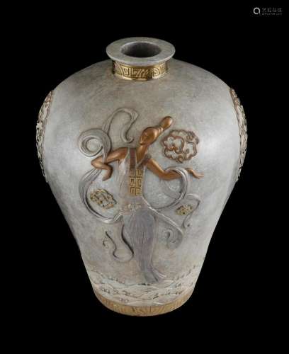 ERTÉ (Romain de Tirtoff) 1892-1990 Cold painted figural vase...