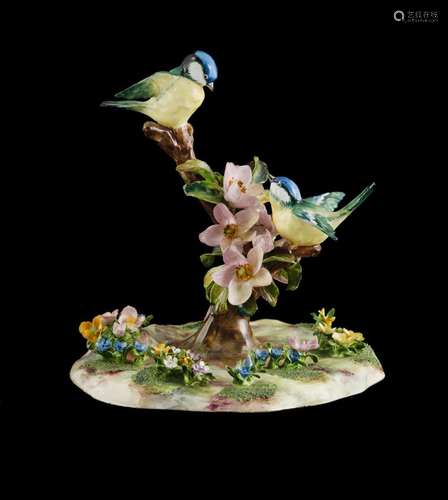 Crown Staffordshire Bird Group Designed and modelled by J.T....