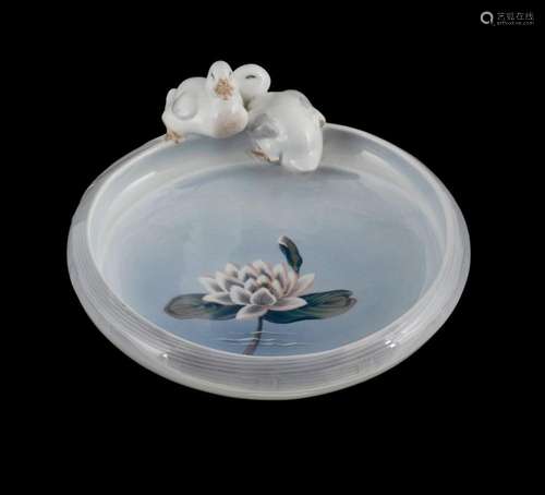 Royal Copenhagen Porcelain Float Bowl Modelled with two duck...