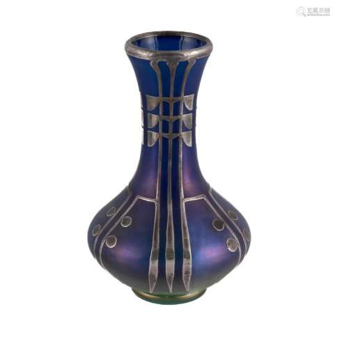 Loetz 'Luna' Glass & Silver Overlay Vase Made fo...