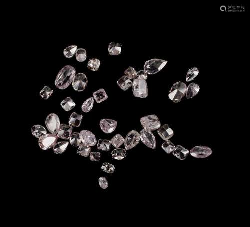 41 Various Pink Diamonds. Pink and brownish stones of variou...