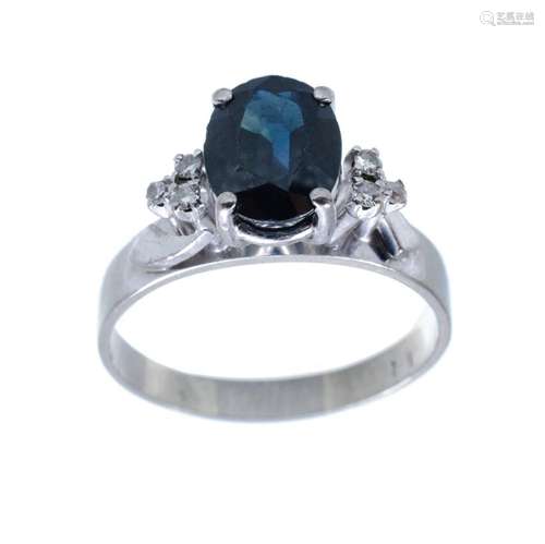 18ct White Gold Parti Coloured Sapphire & Diamond Ring P...