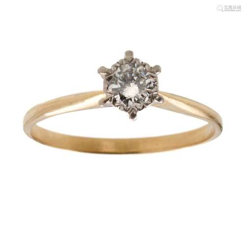 18ct Yellow & White Gold Diamond Solitaire Ring DDiamond...