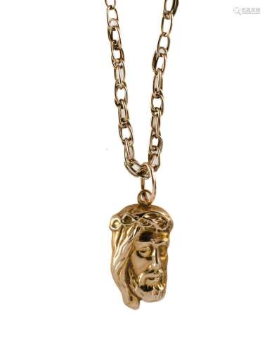 9ct Yellow Gold Religious Pendant on Chain Chain length 47cm...