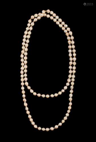 String Baroque Pearls Claspless strand 7 to 7.5mm cultured p...