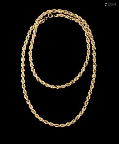 14ct Yellow Gold Rope Link Chain With bolt ring clasp, chain...