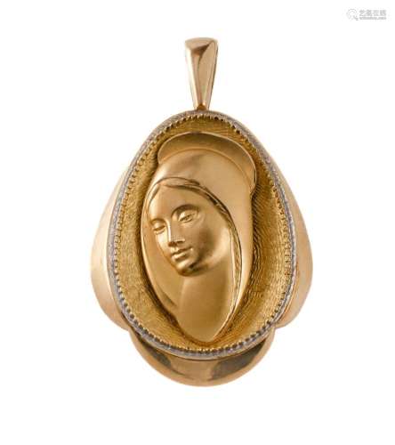 18ct Yellow Gold 'Madonna' Pendant With fold over ba...