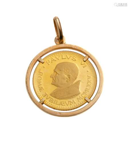 999.8 grade 'Papal' Medallion in 18ct Frame Total we...