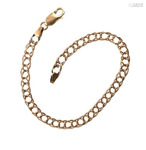 9ct Yellow Gold Double Curb Link Bracelet Total weight 6.1g ...