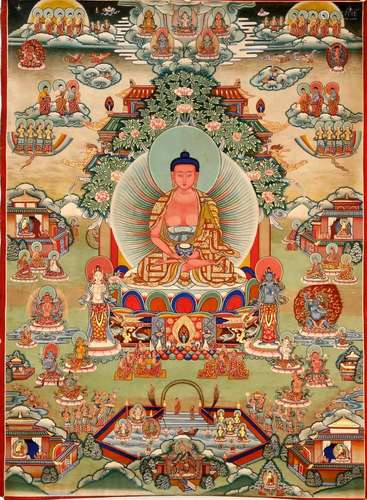 A Rare and Classic Tibetan Sakyamuni Thangka