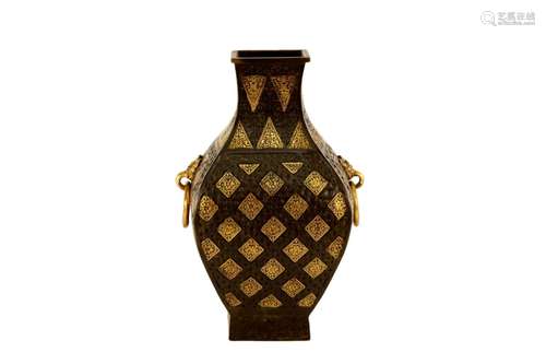 A Gilt-Bronze Ruyi Vase