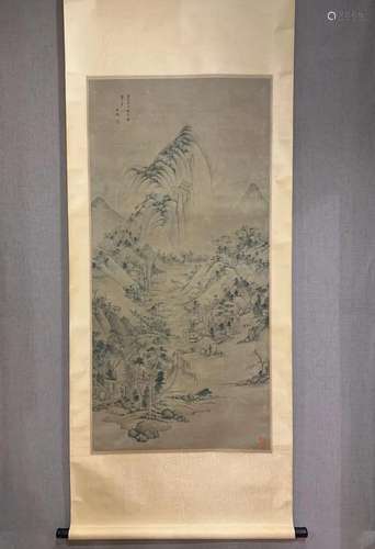 A Chinese Ink Painting Hanging Scroll By Wang Jian