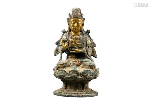 A Gilt-Bronze Figure Of Guanyin