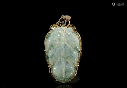 An exquisite jadeite 'Leaf' Pendant