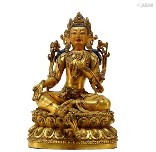 A rare Gilt-Bronze Figure of Green Tara