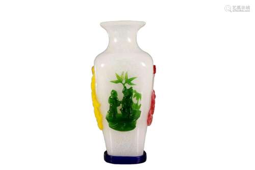 A Multi-Color Overlay Glass Vase