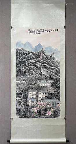 A Chinese Ink Painting Hanging Scroll By Lai Shaoqi