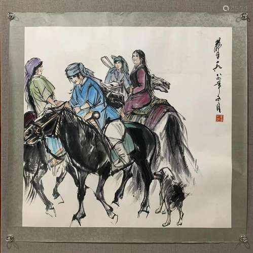 A Chinese Ink Painting By Huang Zhou