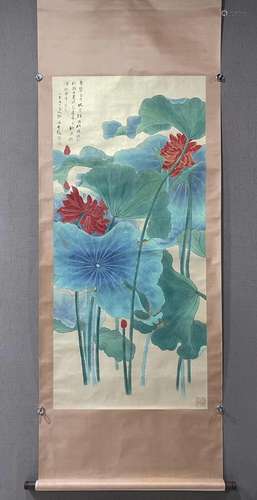 A Chinese Ink Painting Hanging Scroll By Zhang Daqian