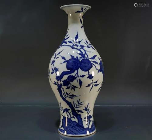 A Fine Blue and White Floral Vase