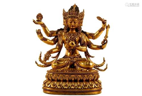 A Gilt Bronze Figure Of Avalokitesvara