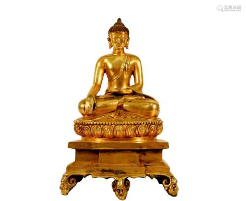 A Gilt Bronze Figure Of Buddha