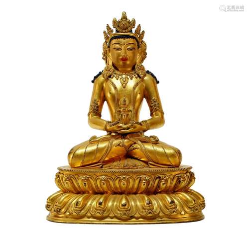 A rare Gilt-Bronze Figure of Amitayus