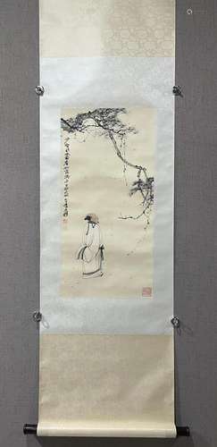 A Chinese Ink Painting Hanging Scroll By Zhang Daqian