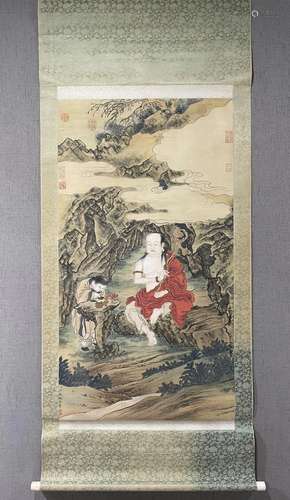 A Chinese Ink Painting Hanging Scroll By Ding Guanpeng